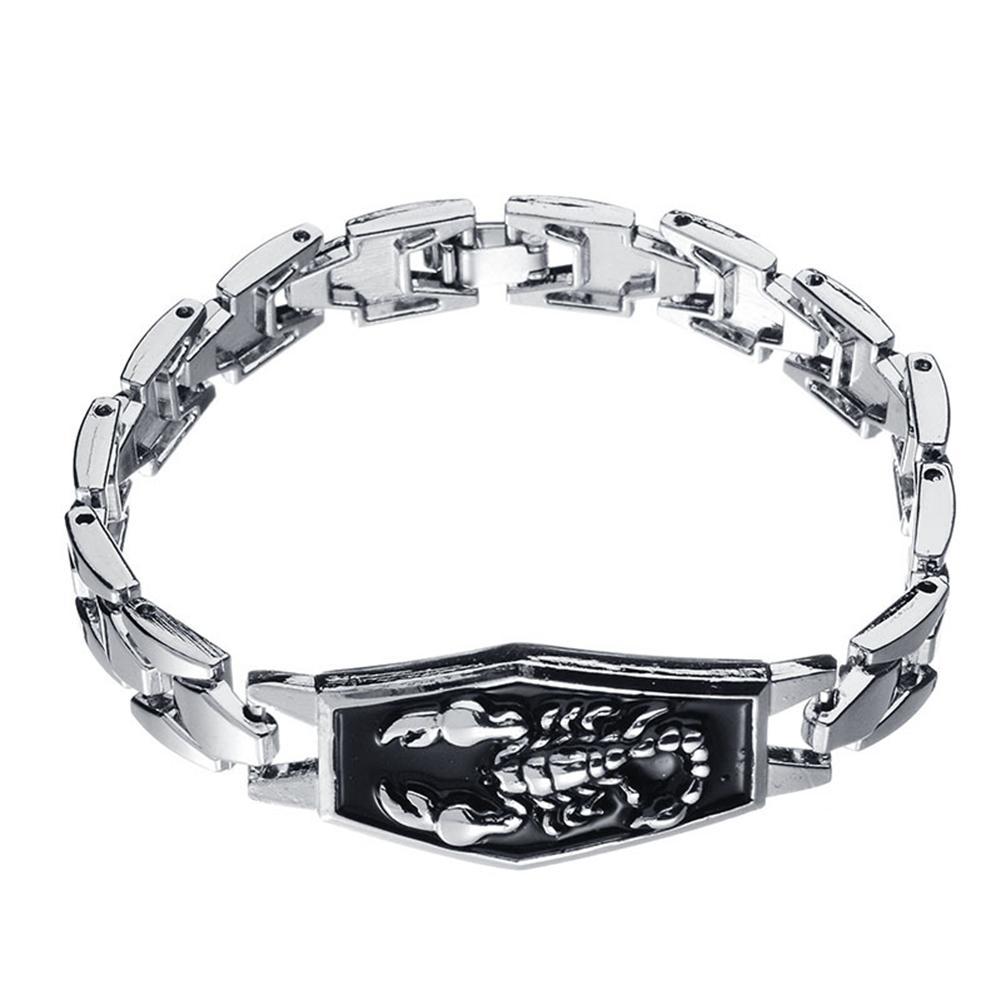 80% HOT SALES !!! Men Scorpion Carved Charm Chain Bracelet Bangle Motorcycle Wristband Jewelry