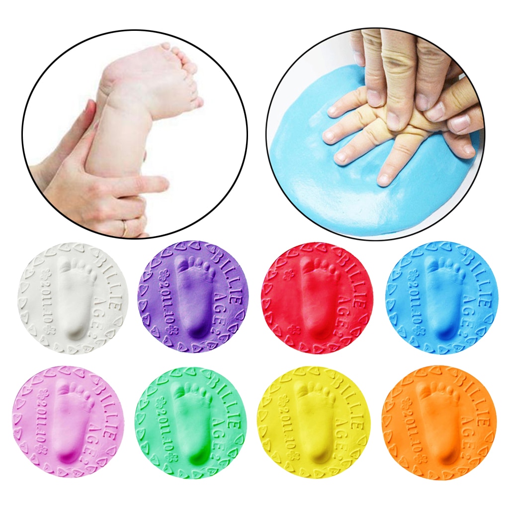 3D Soft Drying Clay Baby Handprint Footprint Kit DIY Keepsake Gift