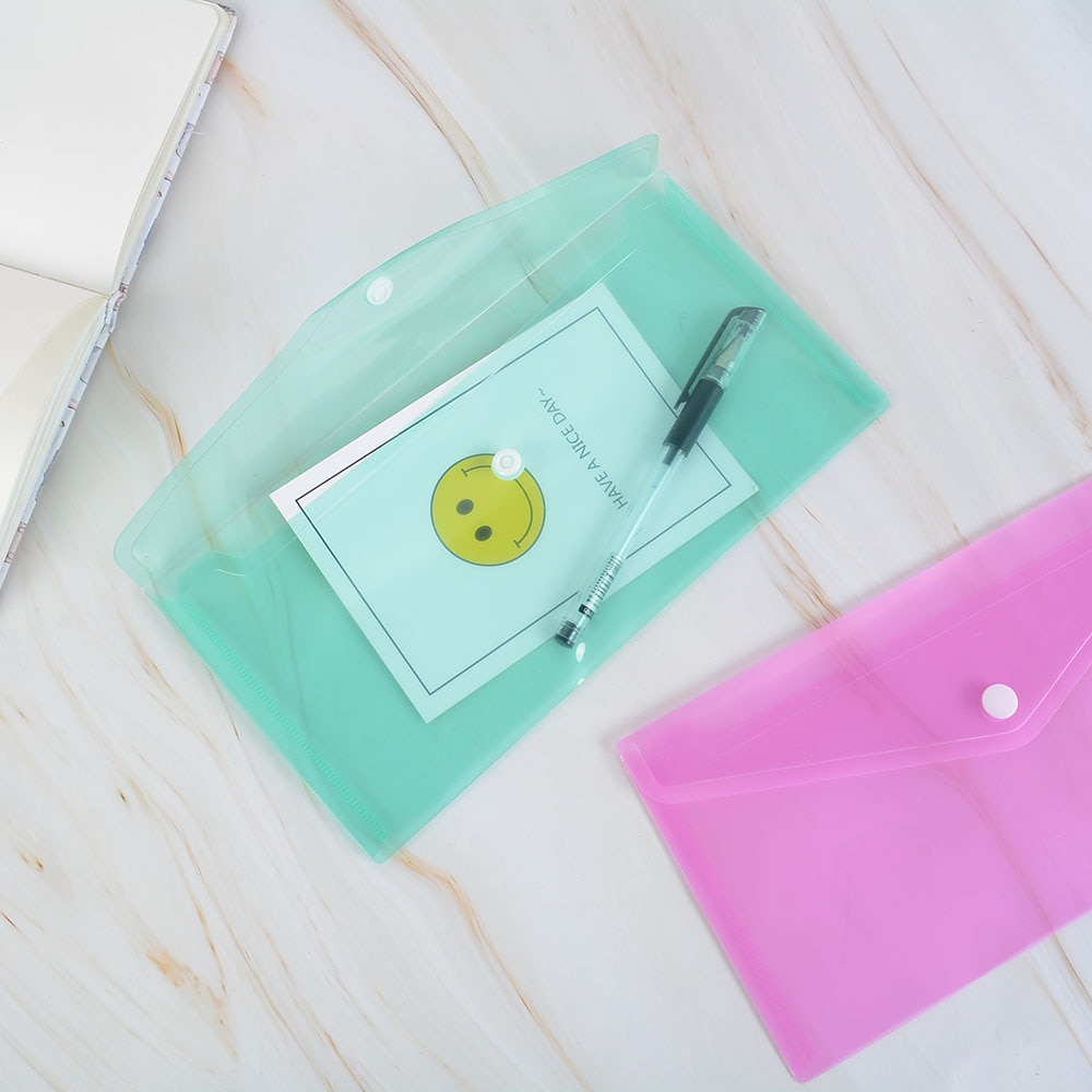 A6 Clear Document Bag Pp 6 Colors Available Paper File Folder Portable Stationery School Office Stationery Case