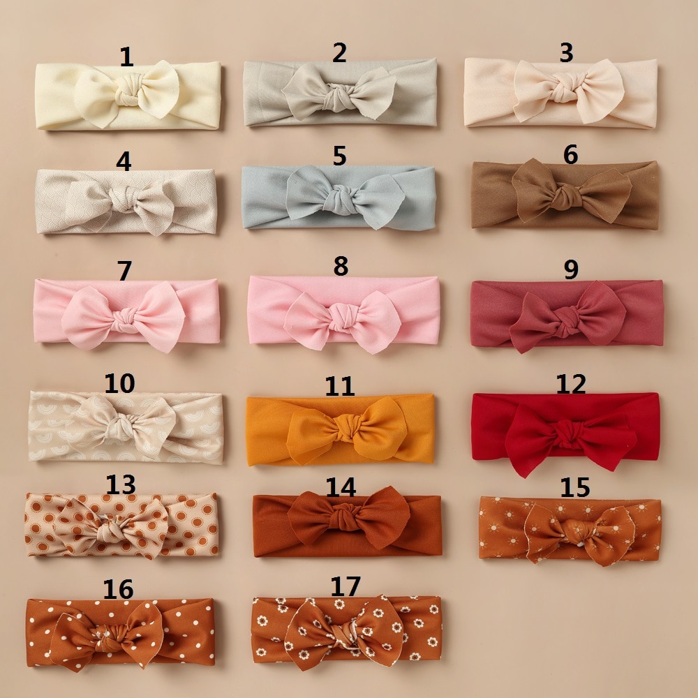 60Pcs/Lot Vintage Baby Girl Headband For Children Hair Bows Head Wrap Printing Kids Winter Turban Newborn Wholesale Hairbands