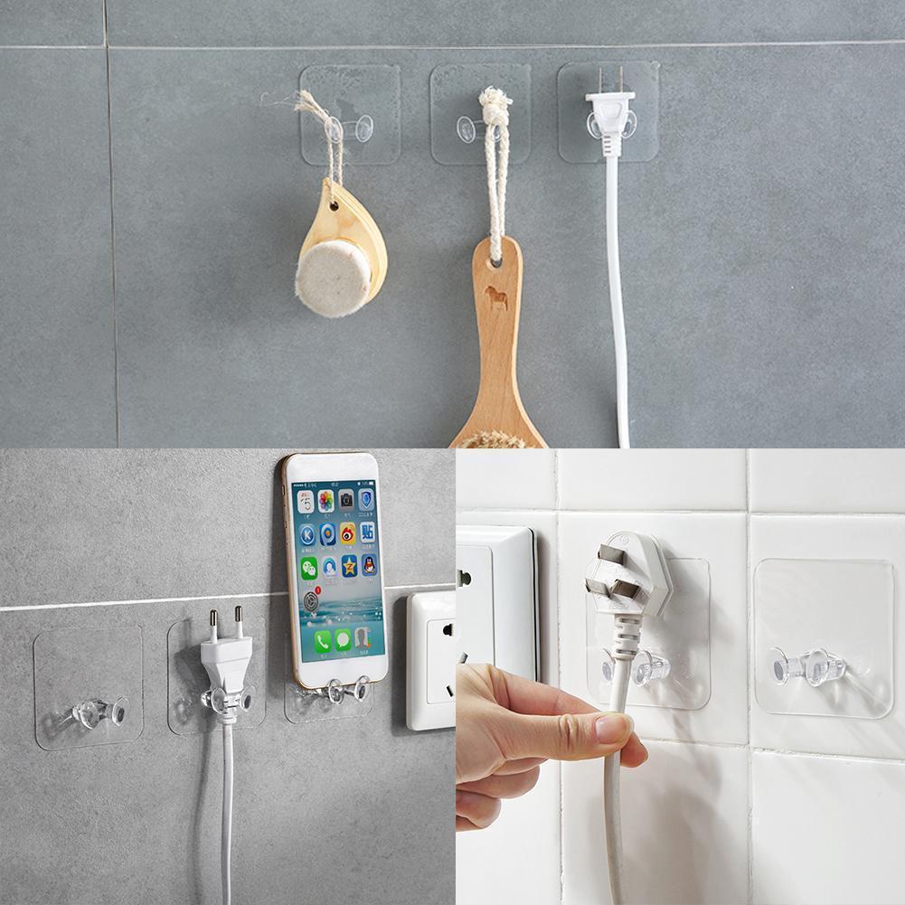 1pcs Wall Storage Hooks Power Plug Socket Holder Wall Office Home Hooks Hanger Plug Adhesive Hook Wall Adhesive N9Z8