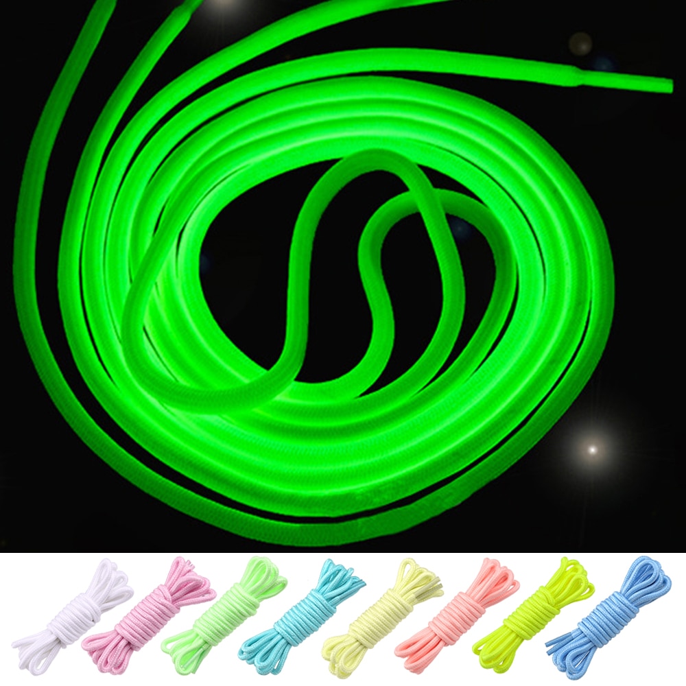 1 Pair Luminous Shoelaces Flat Sneakers Canvas Shoe Lace Sneakers Fluorescent Shoelace Athletic Sport 100/120cm Shoe Strings