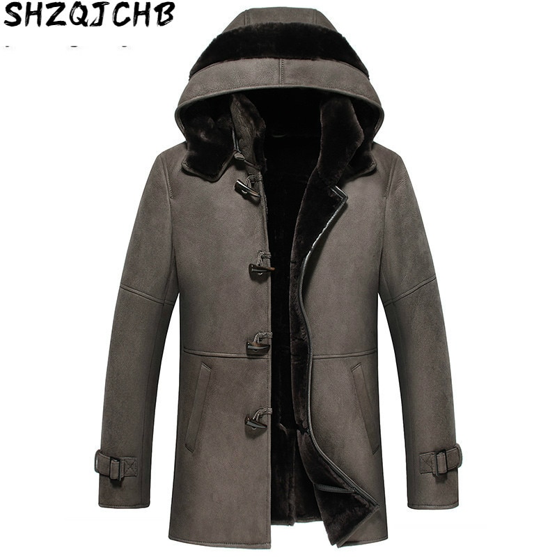 JCHB 2021 Natural Sheep Shearling Jacket Winter Genuine Leather Jacket ...