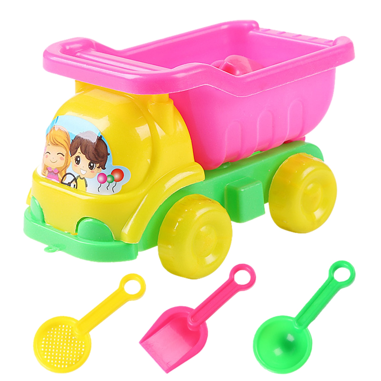 Beach Toys For Kids 4pcs Beach Buggy Set Cartoon Pattern Fun Children Beach Water Toy Summer Toys For Beach Play Sand Water Game