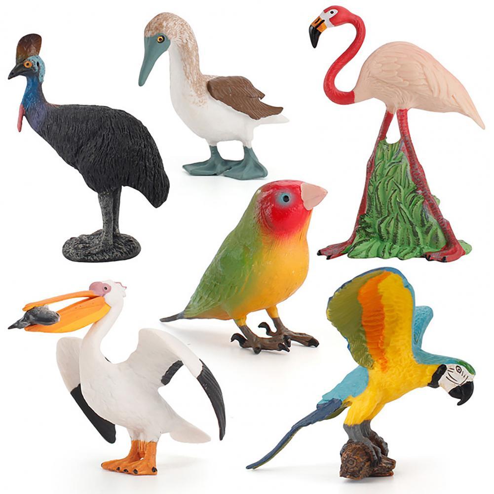Simulation Wild Parrot Flamingo Model Fake Artificial Imitation Animal Home Garden Ornament Miniature Decoration Home Decoration