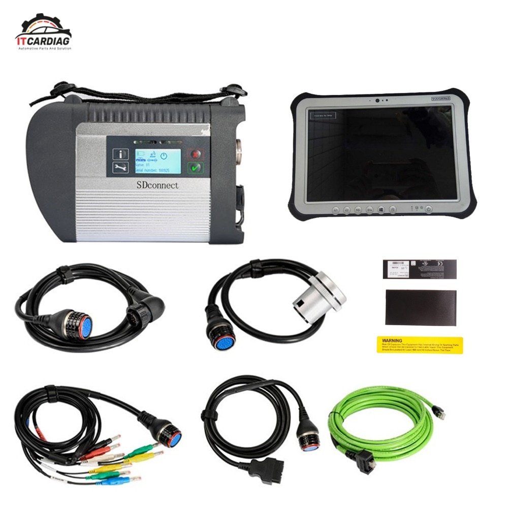 V2019.12 MB SD Star C4 Star Diagnosis C4 Diagnosis with WIFI for Cars and Trucks With Panasonic FZ-G1 Toughpad Military Tablet