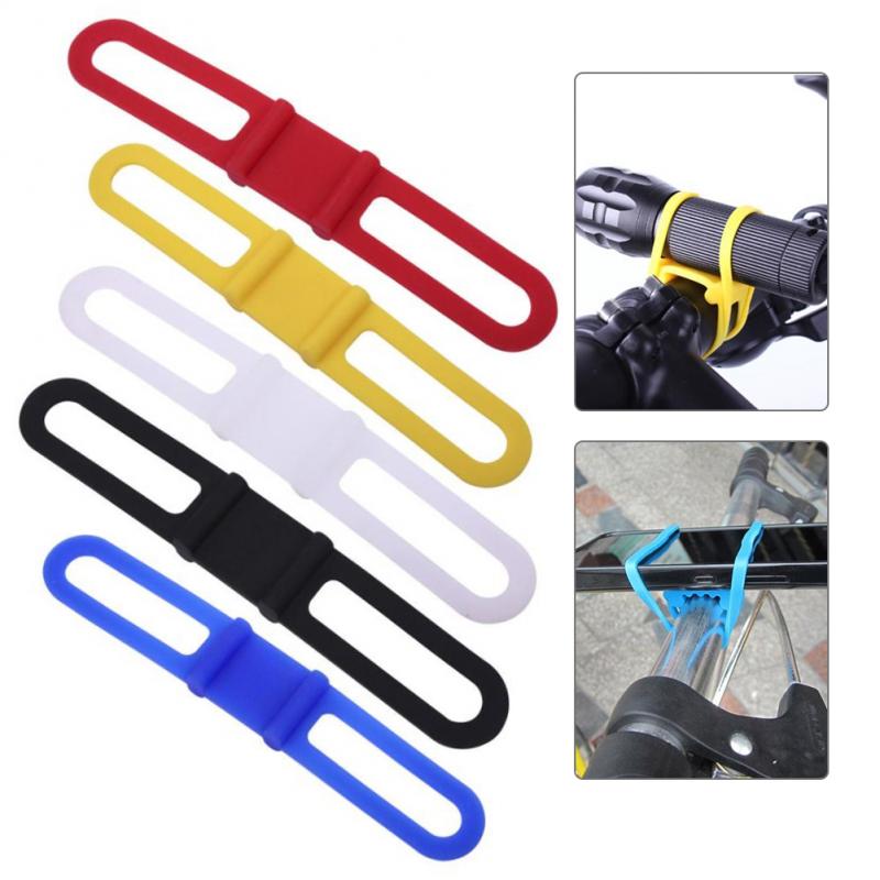 MTB Cycling Bike Bicycle Silicone Band Flash Light Flashlight Phone Strap Tie Ribbon Mount Holder Cycling Accessories Bike Parts
