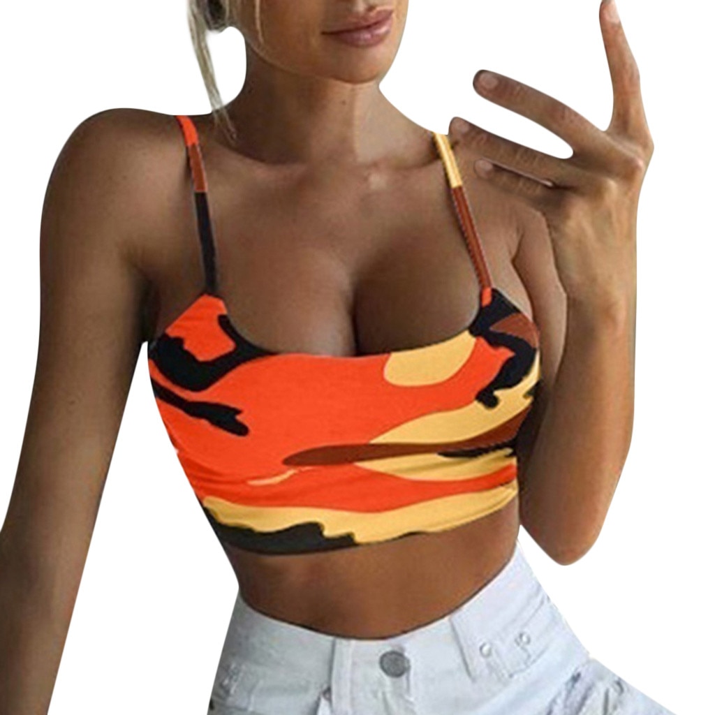 Women Camouflage Sleeveless Tank Top Bustier Bra Vest Crop Top Blouse Blusas Y Camisas Top Mujer De Moda Блузки Женские Новинки