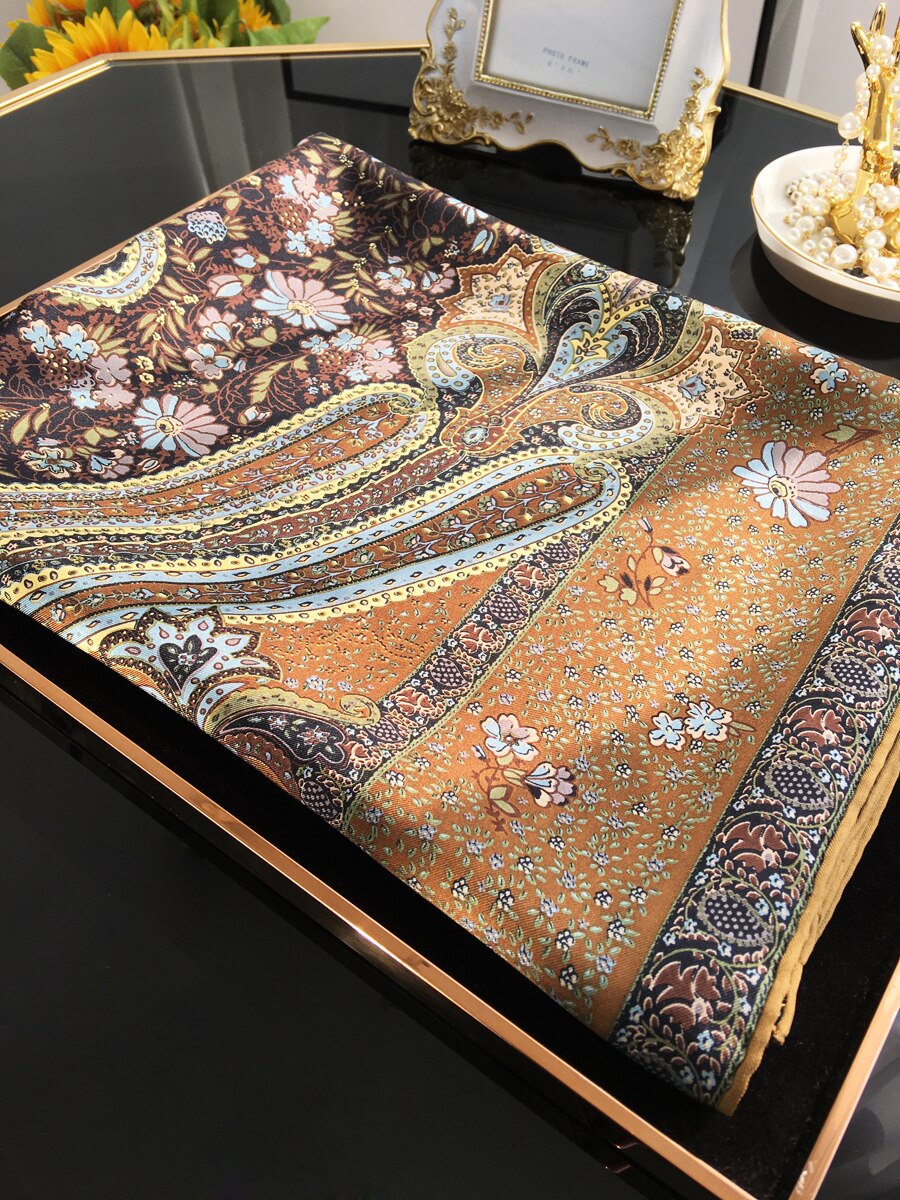 vintage large 140 100 silk scarf big 100% Mulberry-Silk Scarf Square Silk Twill Scarf Hand Rolled Silk Scarf 140cm