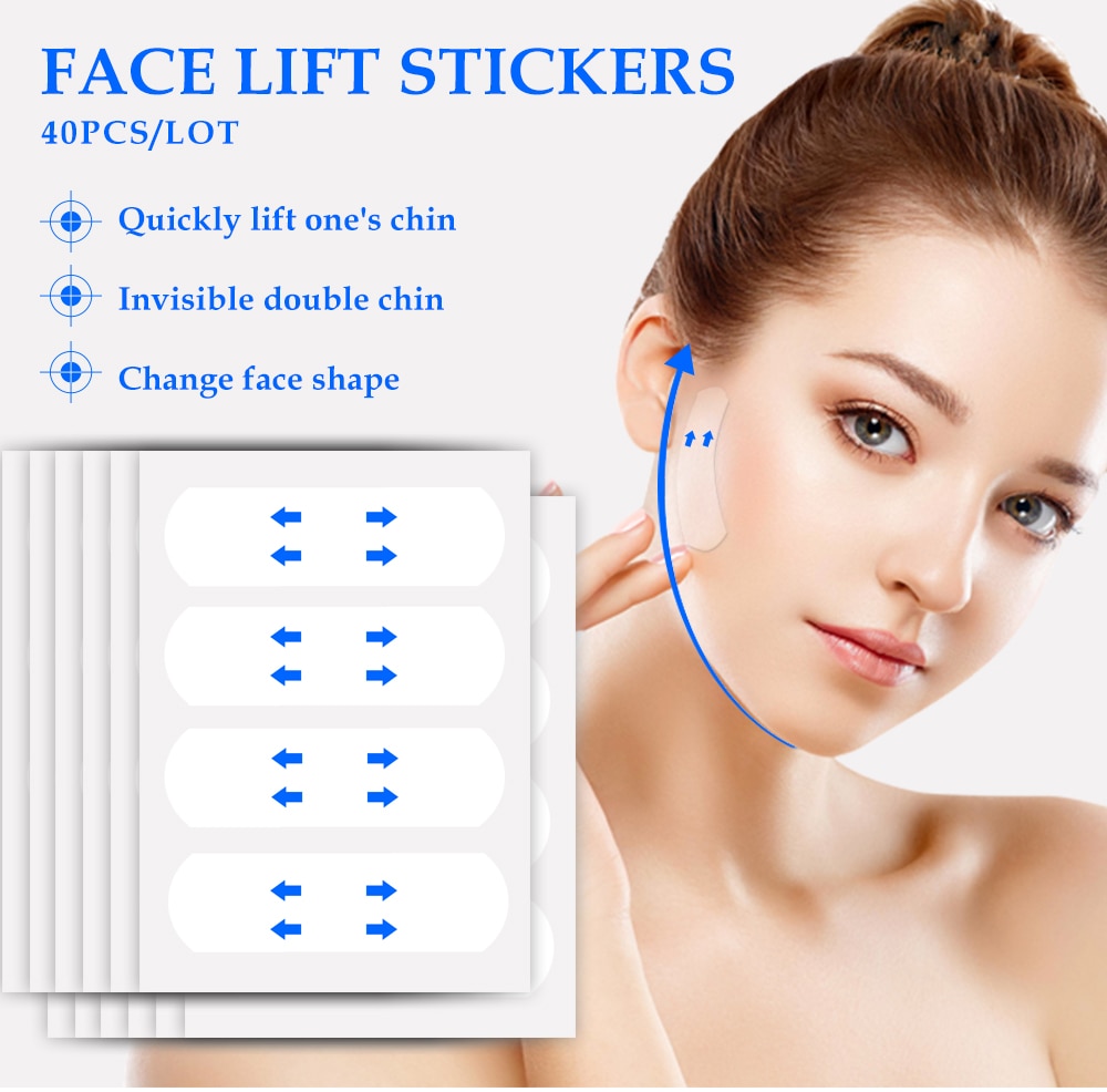 40Pcs/Set Invisible Thin Face Stickers V-Shape Face Facial Line Wrinkle Sagging SkinFace Lift Up Fast Chin Adhesive Tape