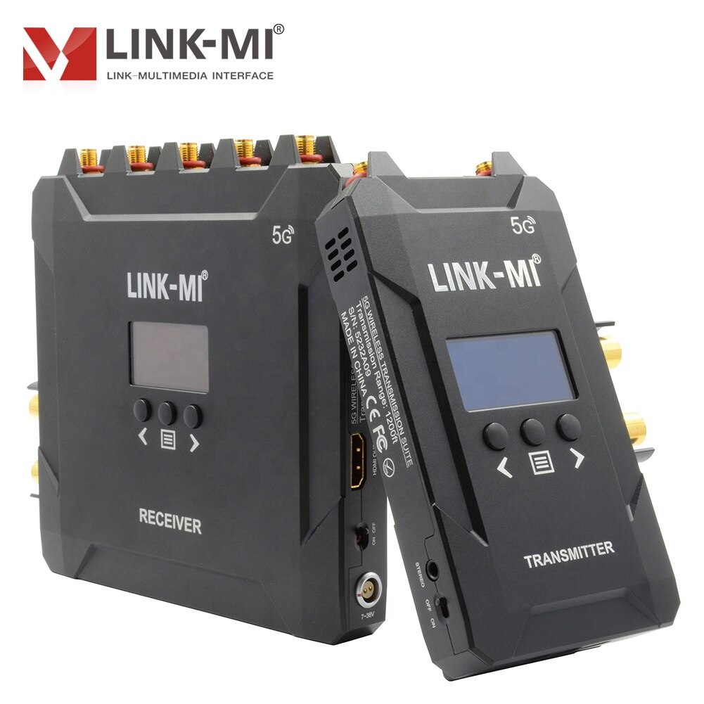 LINK-MI 400M/1300FT 5Ghz 3G-SDI/HDMI Wireless Transmitter and Receiver 1080P Wireless System for Live Events Film Shooting