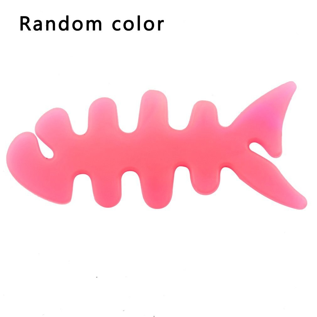 1pc Fishbone Winder Popular Earphone Headphone Cord Wrap USB Cable Winder Organizer Earphone Cable Winder Random Color