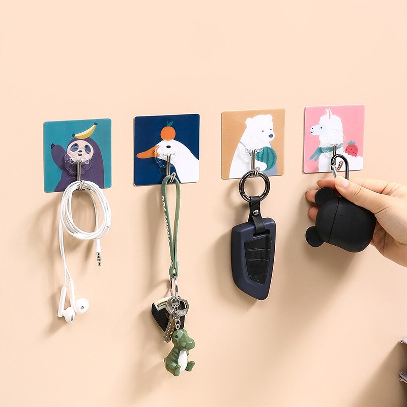 1Pcs 7*7CM Cartoon Strong Self Adhesive Door Wall Hanger Hook Waterproof Suction Heavy Load Rack Cup Sucker For Kitchen Bathroom