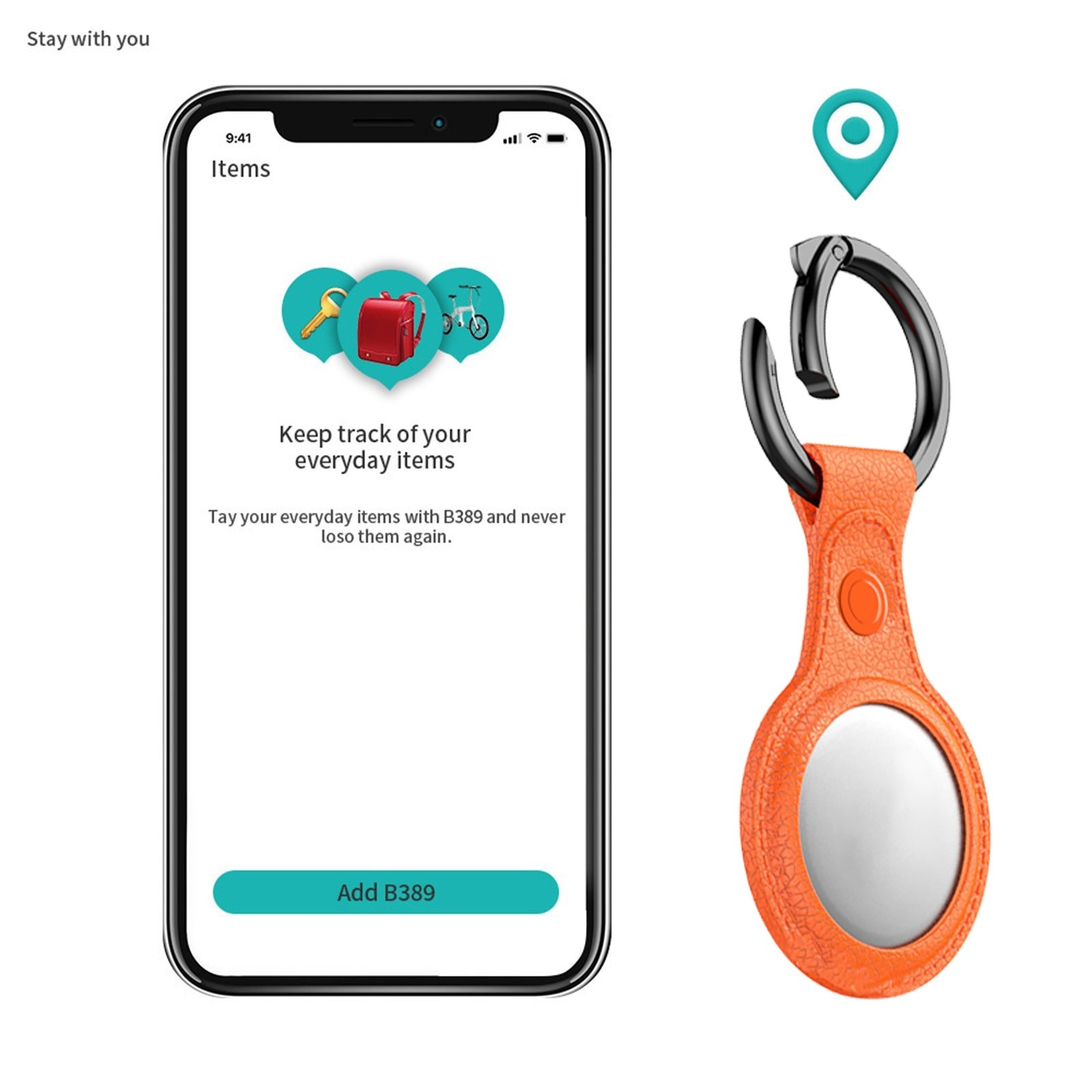For Apple New Arrivals! For AirTag Keychain TPU Leather Protective Cover, With Keychain, Portable And Anti-lost