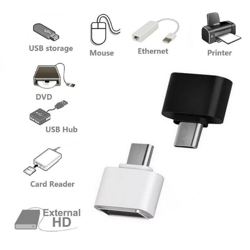 HOT 2Pcs Universal Usb To Type C Adapter For Android Mobile Mini Type-C Jack Splitter smartphone USB C Connectors OTG Converter