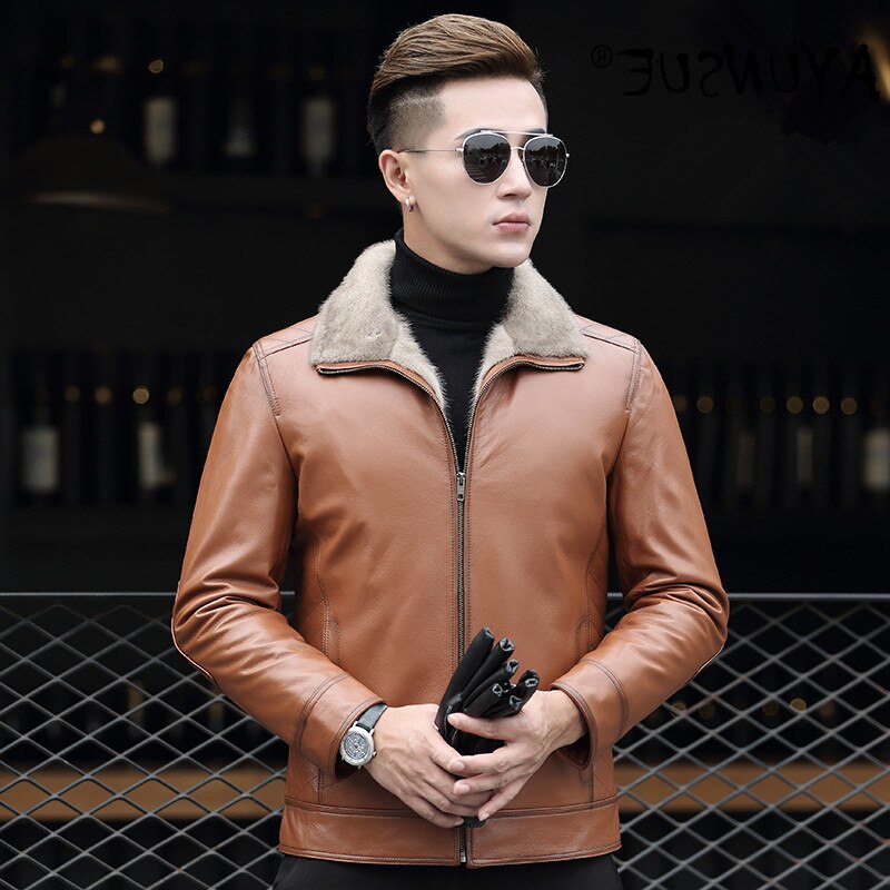 Genuine men's mink, genuine sheepskin coat, ad-zd70203, yy321