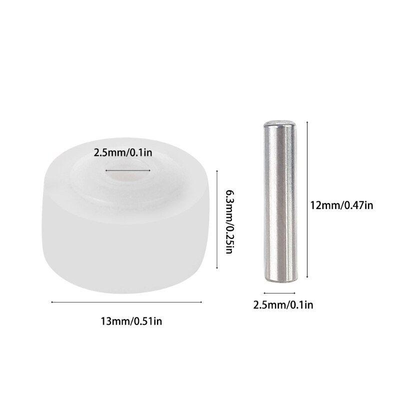 Cartridge Radio Rubber Audio- Pressure Belt Wheel Pressure Roller Metal Axle Pack 5PCS 1XCB