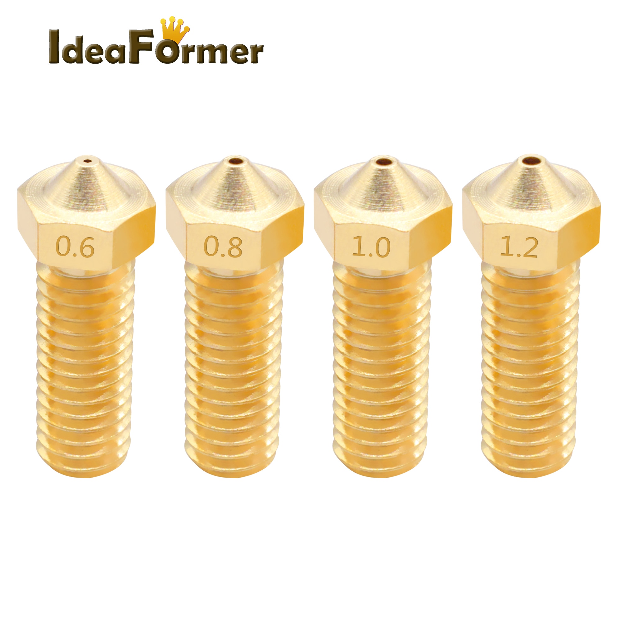 Ideaformer High Quality E3D Brass Volcano Nozzle M6 thread 0.4/0.6/0.8/1.0/1.2 mm 3D Printer Parts for J-Head hotend Extruder