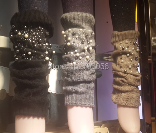 2016 Pearl knitted booty Gaiters Boot Cuffs Leg Warmers Ballet Dance Boot stocking Boot Covers Fashion 24 pairs/lot mixed #3709