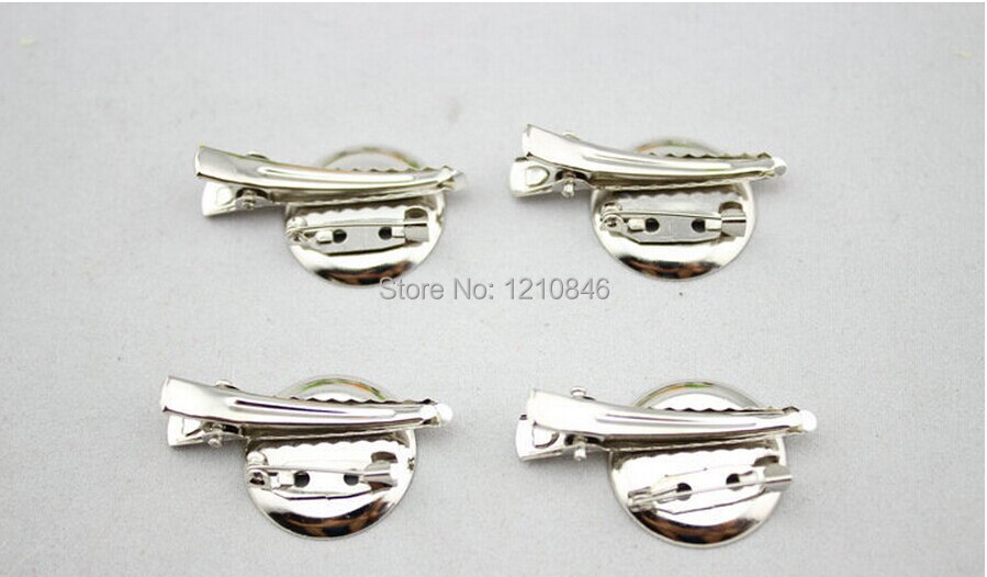 free shipping DIY brooch base, 25mm 2000pcs/lot, Brooch accessories With Clip and Safety Pin use for brooch and hair jewelry,