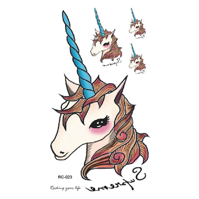 Body Art waterproof temporary tattoos paper for children and women lovely cartoon Unicorn design small tattoo sticker
