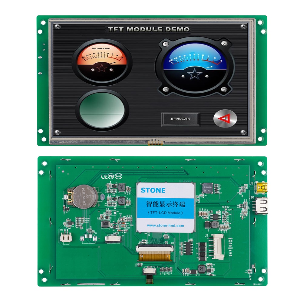 RS232 RS485 TTL port Industrial Control Panel 7 inch Capacitive Touchscreen Module 100PCS