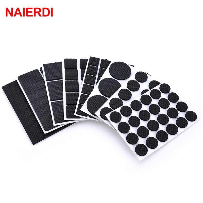NAIERDI 1-24PCS Self Adhesive Furniture Leg Feet Rug Felt Pads Anti Slip Mat Bumper Damper For Chair Table Protector Hardware