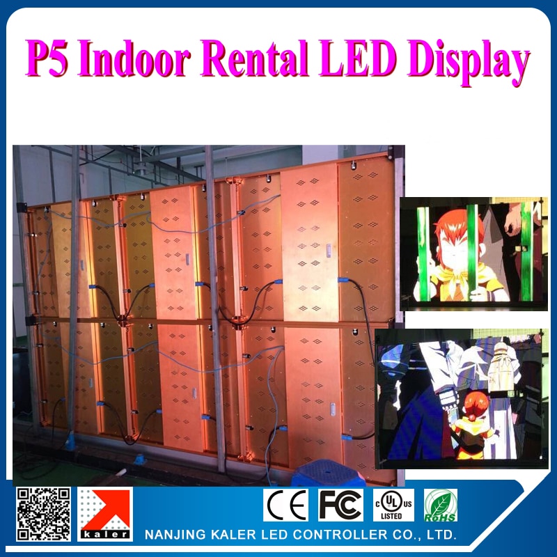 TEEHO 0.64*0.64 m indoor p5 led video display with one receiving card in every aluminum rental cabinet videowall LED sign board