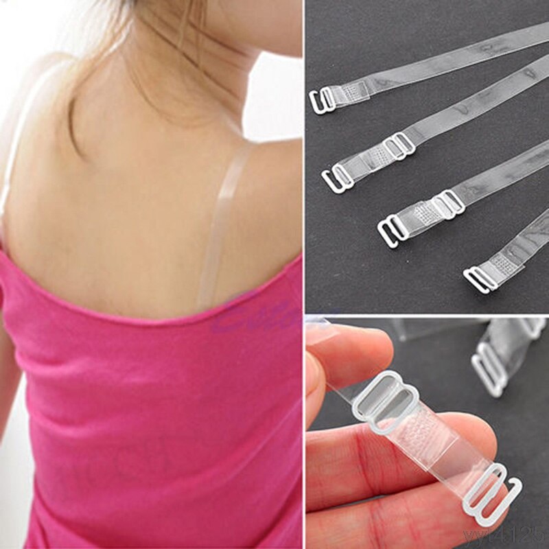 1pair Adjustable Invisible Transparent Clear Bra Accessories For Underwear Shoulder Straps Intimates Silicone Bra Straps