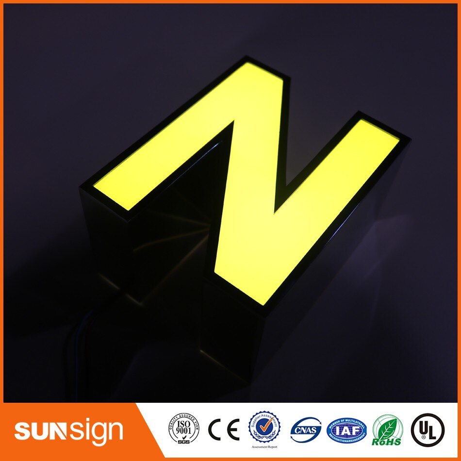 Custom storefront decorative LED lighting metal letters for signs