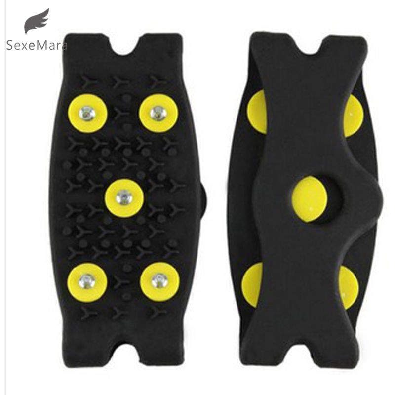 SexeMara Snow Ice Climbing Anti Slip Spikes Grips Crampon Cleats 5-Stud Shoes Cover
