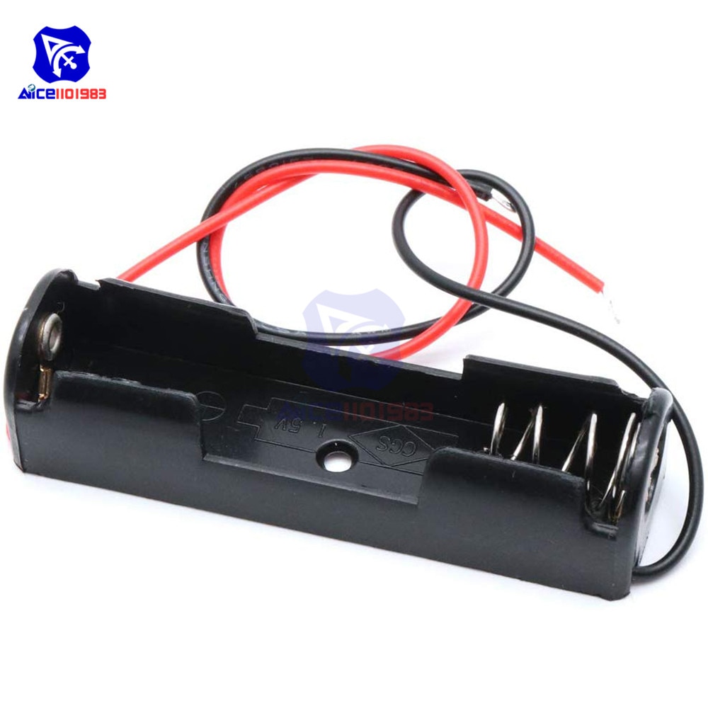 diymore 1 Piece Plastic Battery Holder with Wire Lead 1*AA Cell Pack