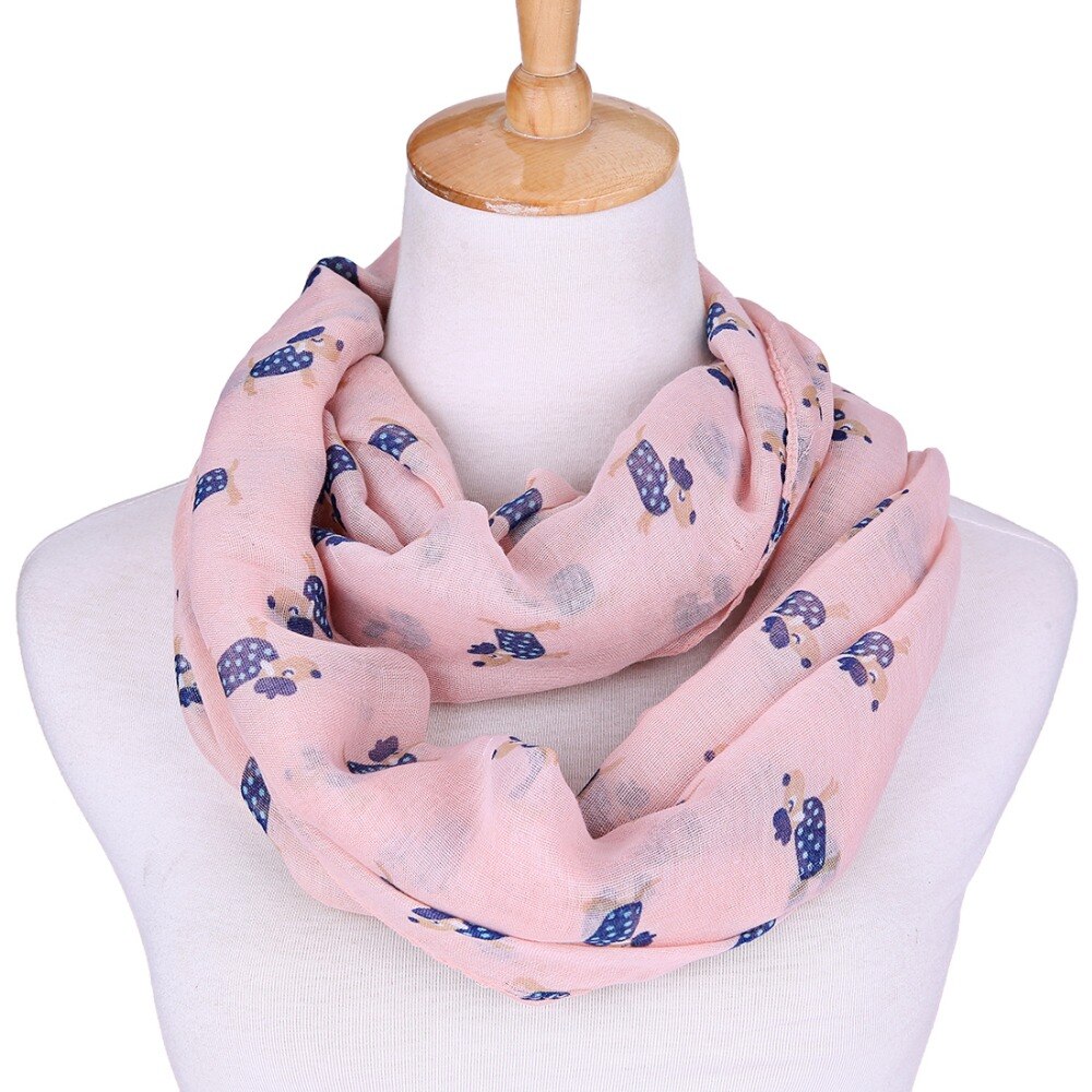 100% viscose Cartoon Dalmatians Print infinity loop Scarf woman's Gift for Dog Lovers 100pcs/lot