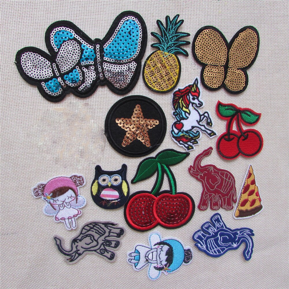 1pcs sell C610-C643 New Arrival cartoon patch hot melt adhesive applique embroidery patches stripes DIY clothing accessory patch