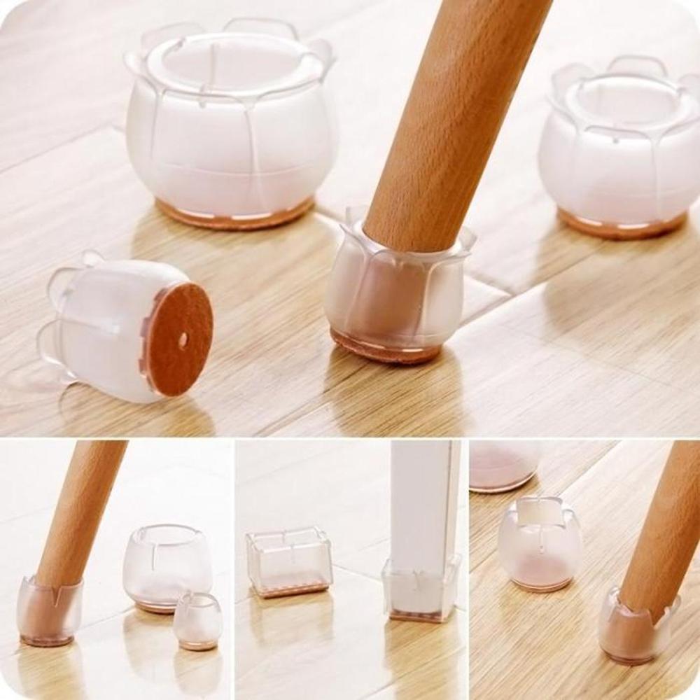 16pcs Silicone Chair Leg Caps Feet Pads Furniture Table Covers Socks Floor Protectors Round Bottom Non-Slip Cups for Chair