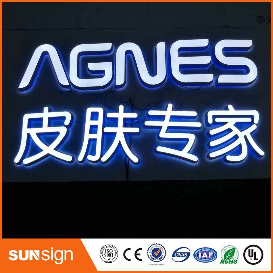 Custom Factory Outlet INDOOR mini acrylic led illuminated letters