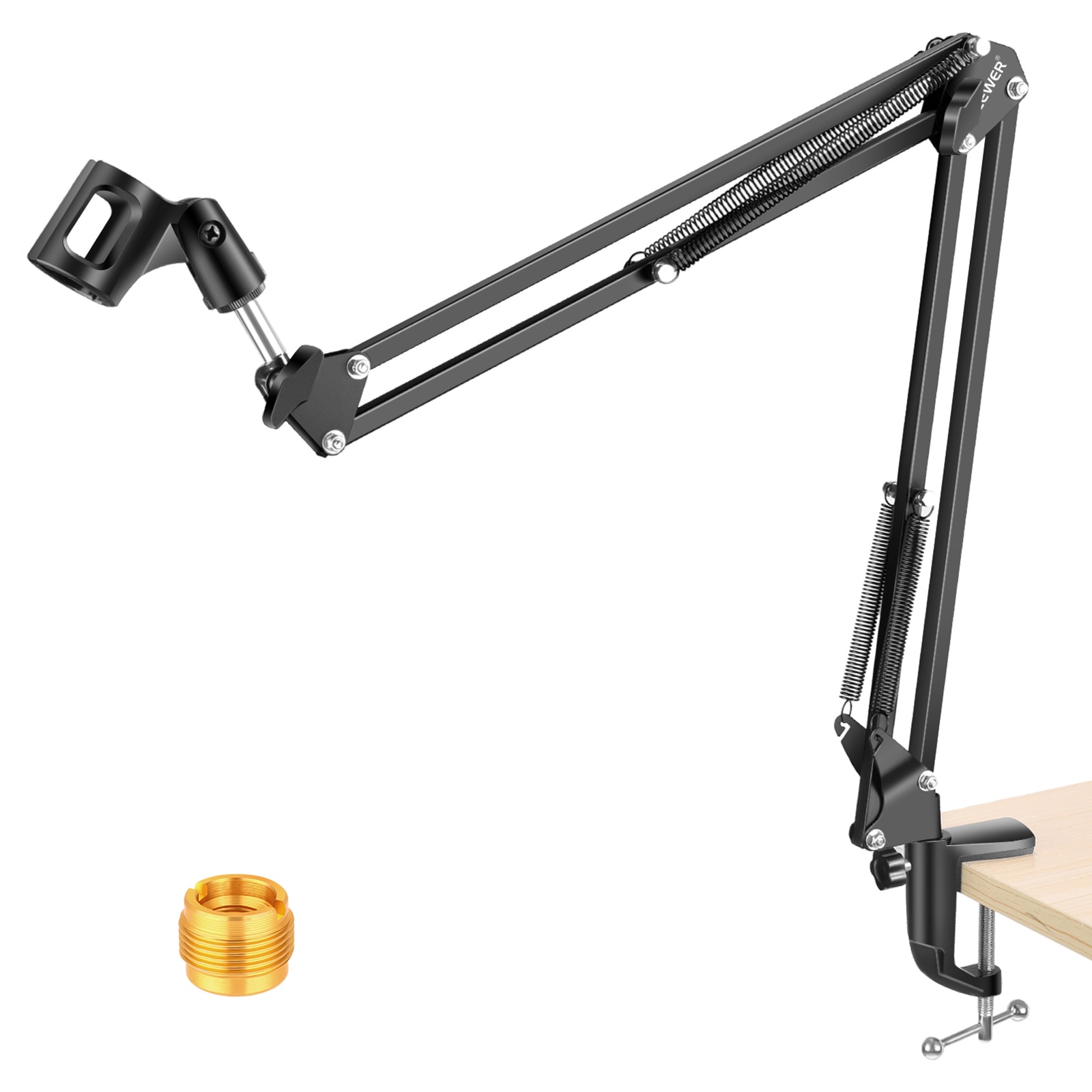 Neewer Extendable Recording Microphone Holder Suspension Boom Scissor Arm Stand Holder with Mic Clip Table Mounting Clamp