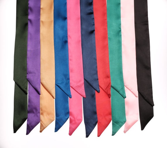 Skinny Scarf HairBow Neckerchief Headscarf Headband Hairband Ribbon monochrome