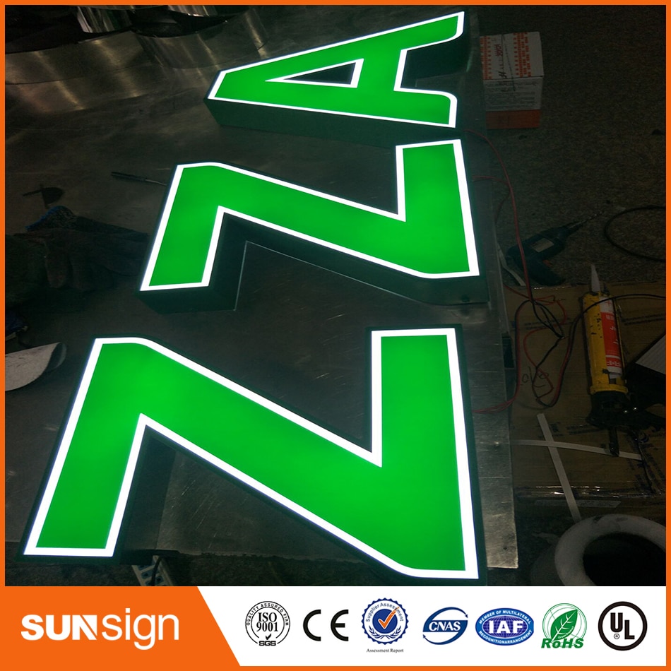 LED light illuminated advertising sign