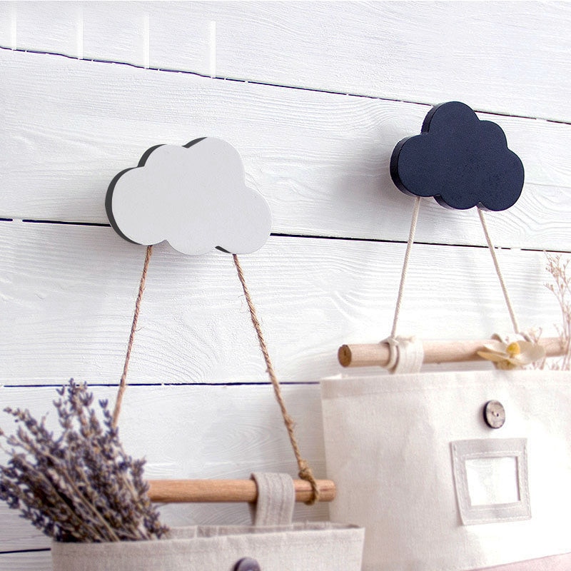 Wall Hook Decoration Wooden Door Hooks Fridge Kitchen Room Decor Refrigerator Wood Hooks 3D Sticker Kids Room Adornment