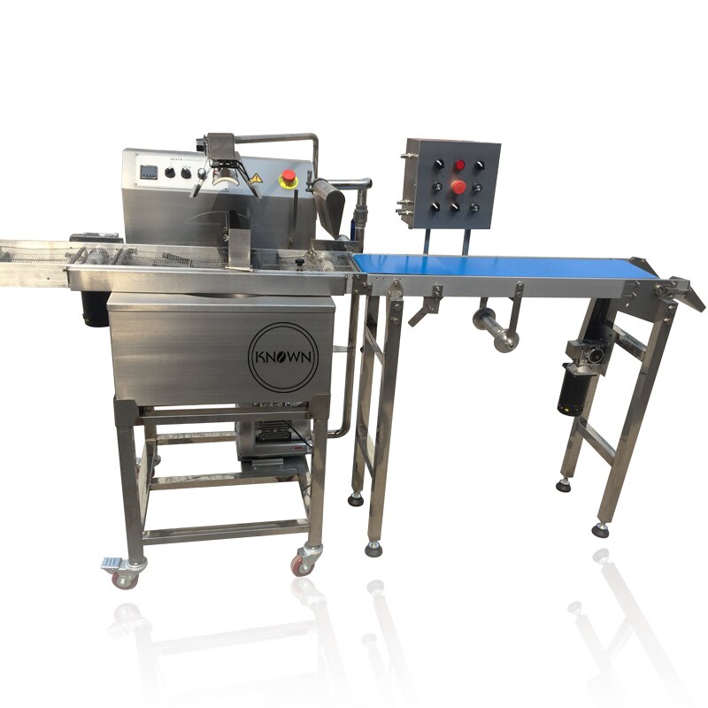 8kg/h Chocolate Coating Machine Stainless Chocolate Enrobing Machine Melting White Chocolate Chips