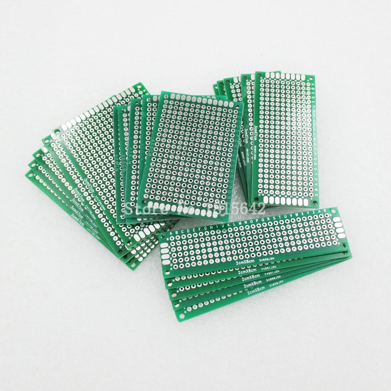 20PCS/Lot 5x7 4x6 3x7 2x8cm Double Side Prototype Diy Universal Printed Circuit PCB Board Protoboard pcb kit