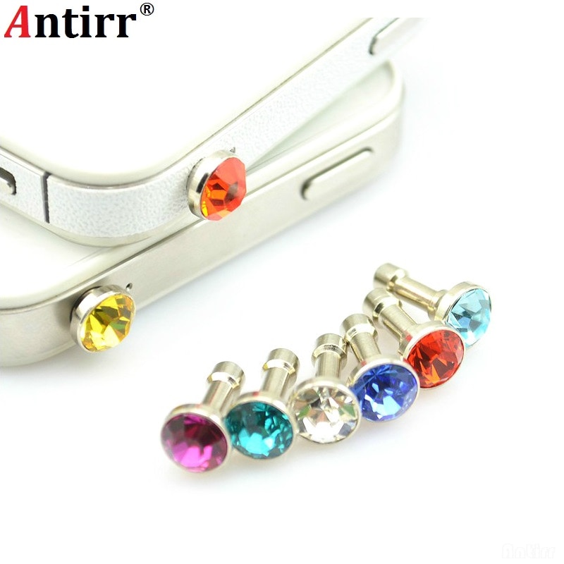 5pcs Bling diamond Universal 3.5mm Anti Dust Plug Jack Stopper Protect Dustproof For iPhone for Samsung Cell Phone Earphone