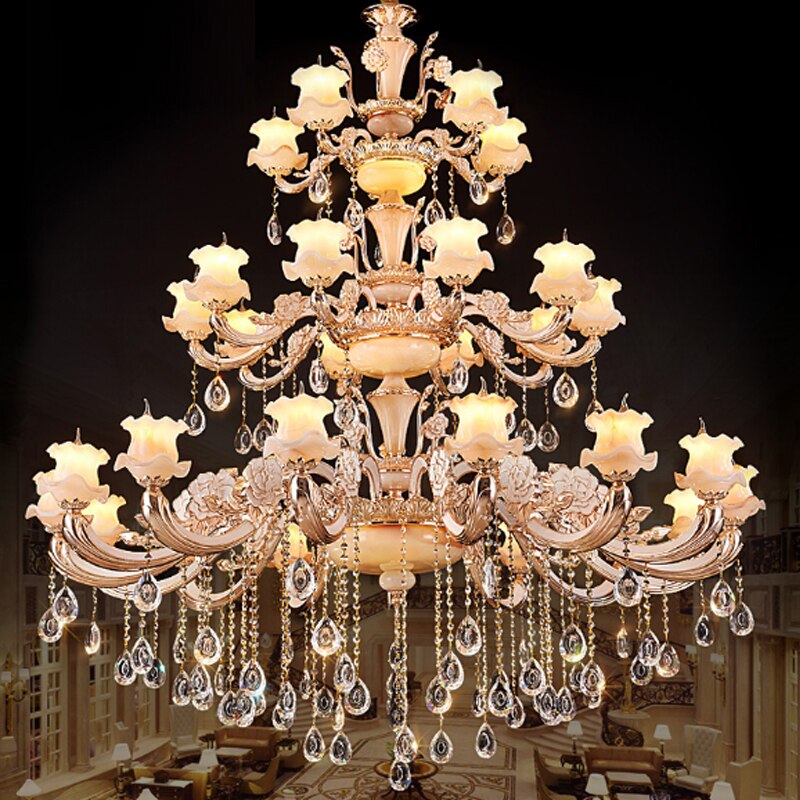 Modern Chandelier Crystal Modern LED Chandeliers Lighting for Living Room Blown Glass Chandelier for hotels Hanging Lamp Chain