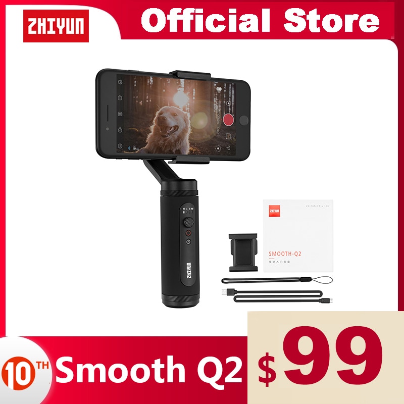ZHIYUN Official SMOOTH Q2 Phone Gimbal 3-Axis Pocket-Size Handheld Stabilizer for Smartphone iPhone Samsung HUAWEI Xiaomi Vlog