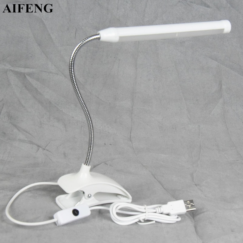 AIFENG 5V USB Led Desk Lamp With Clip Flexible Table Lamp 13Leds For Bedside Book Reading Study Office Work Children Night Light