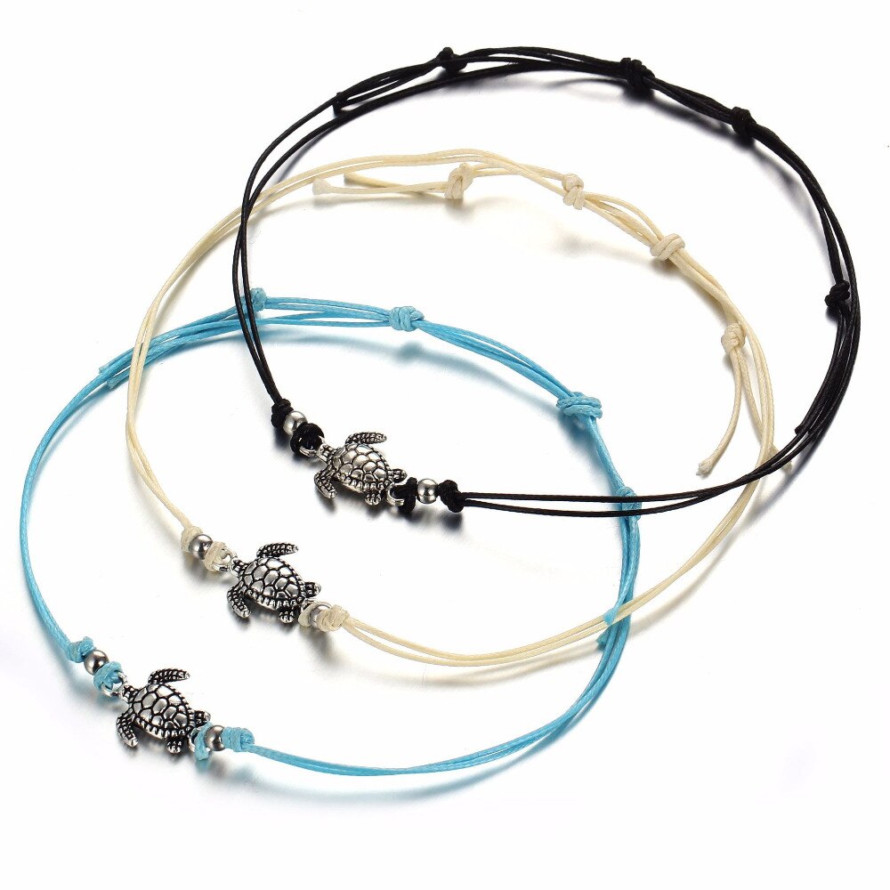 Ankle Bracelet Antique Silver Color Animal Turtle Anklets For Men Women Tortoise Charm Feet Leg Chain Barefoot Sandals Jewelry