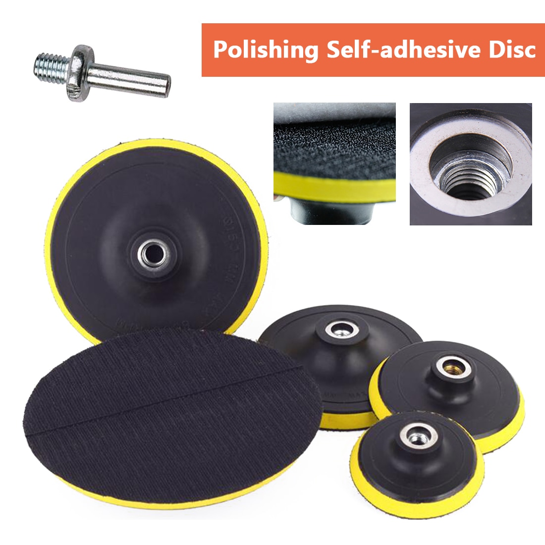 3"/4"/5"/6"/7" Angle Grinder Wheel Sander Paper Disc Backing Pad Car Polisher Bonnet Auto Polishing Machine Tool Self-adhesive