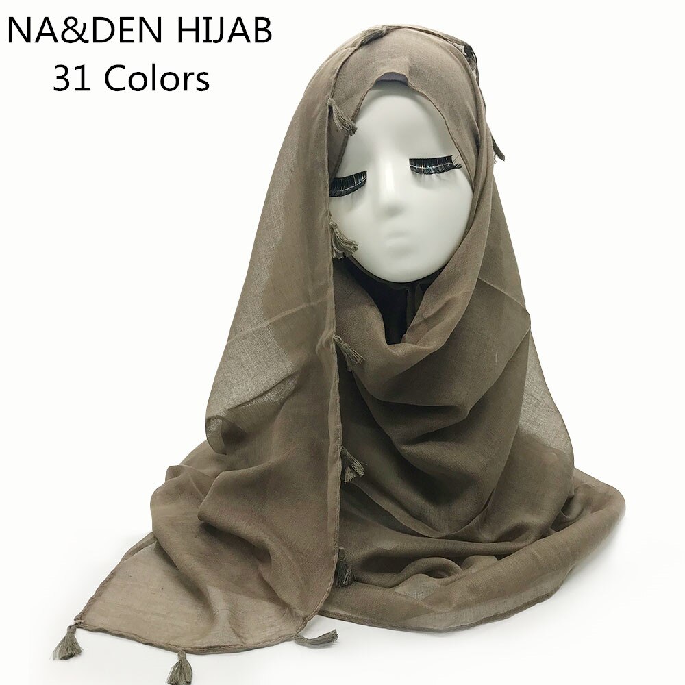 (100pcs) wholesale 31color women tassel hijab shawl Plain maxi scarf fashion pendant shawls scarves lady muslim hijabs scarfs