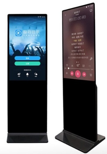 Floor standing kiosk 3cm ultra thin advertising player 32 42 43 47 49 50 inch LCD touch screen digital signage